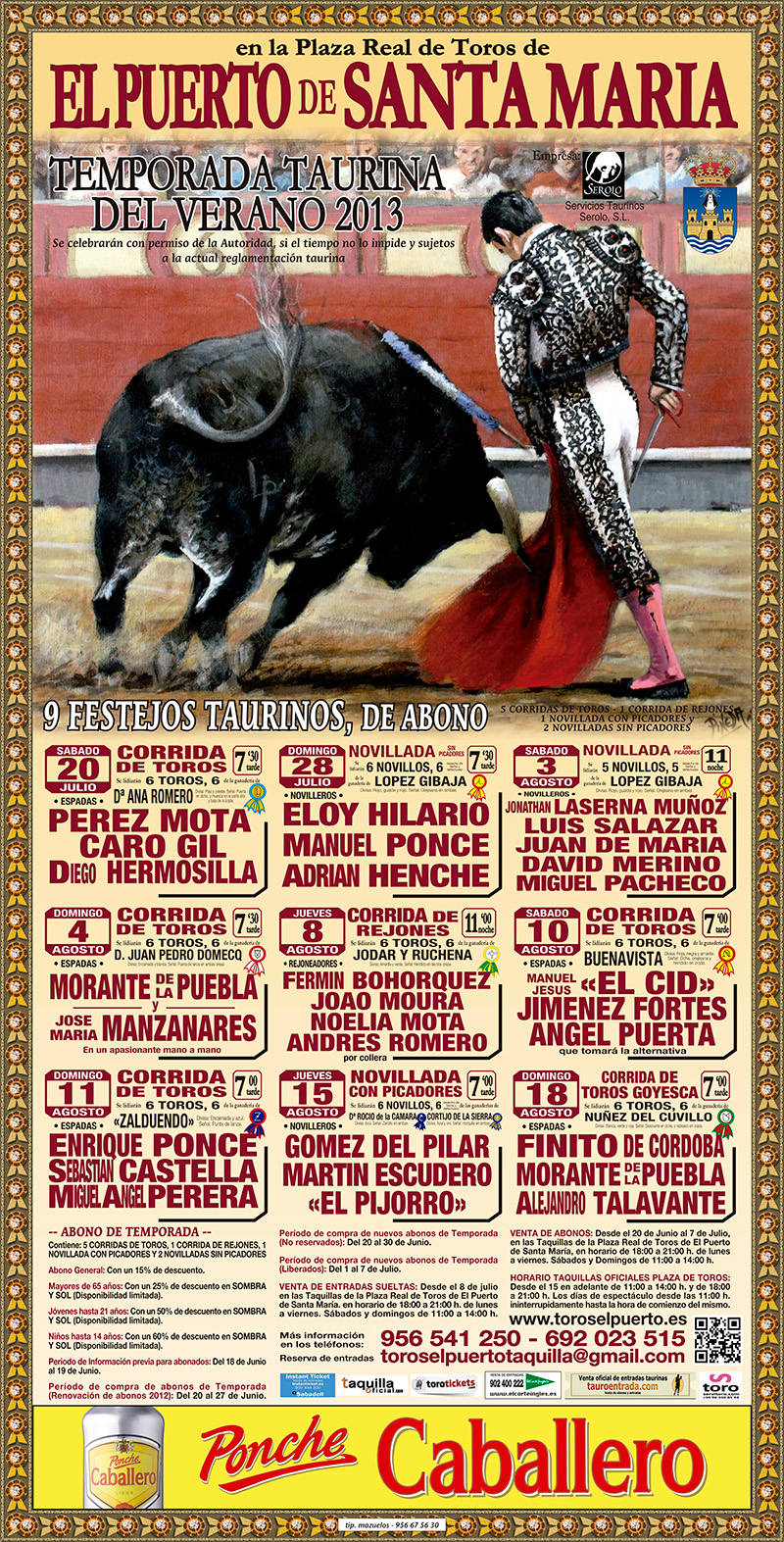 Cartel toros el Puerto de Santa Maria 2013